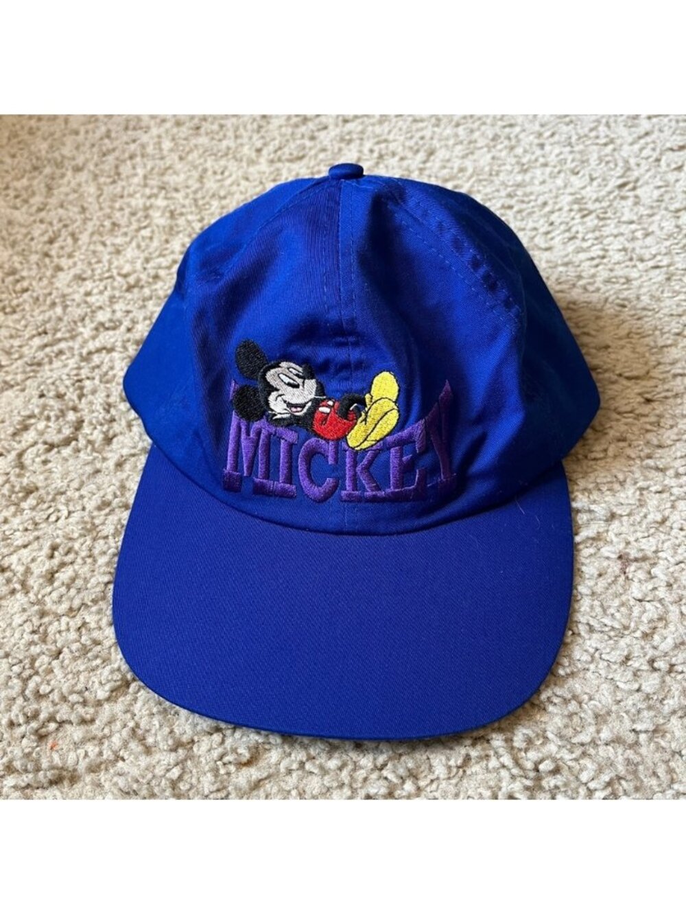 Vintage Mickey Mouse Unlimited One Size Fresh Caps Hat Blue 90s Disney